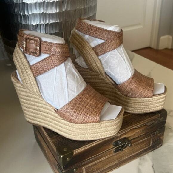 Sam Edelman Shoes - Sam Edelman Vada Open Toe Wedge Sandals in Brown